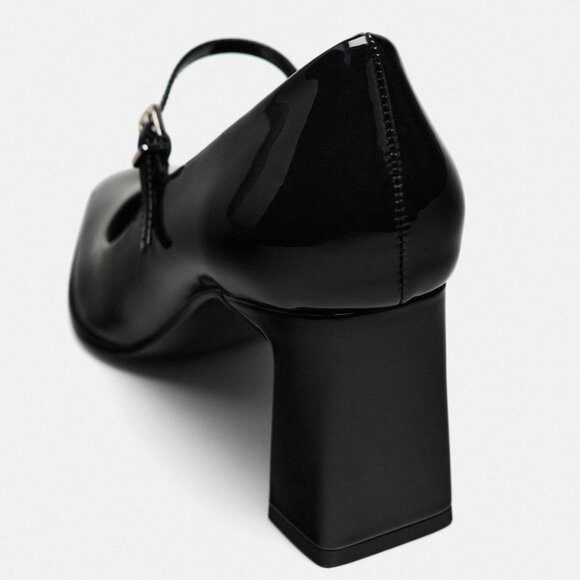 BLOGGER'S FAVE! Zara Ballet Mary Janes Pump Black NWT - Picture 6 of 6
